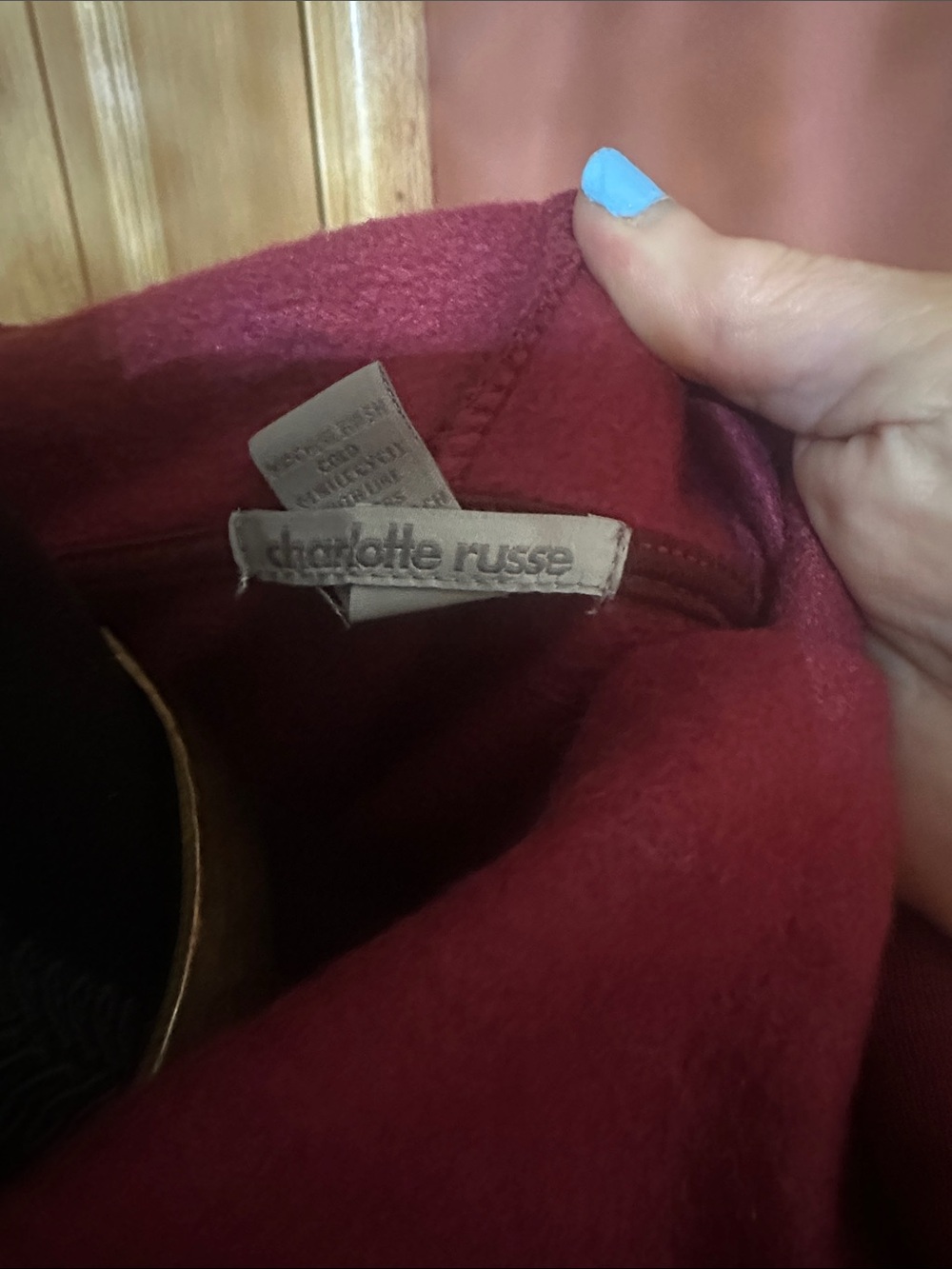Charlotte Russe Burgundy Pullover - Picture 2 of 5
